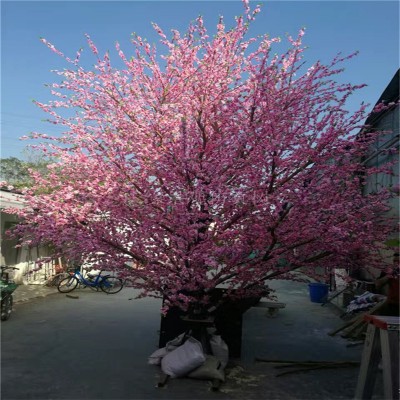 Low sales manufacturing wholesale sales 3-5 meters high artificial peach tree large anti-uv FRP material