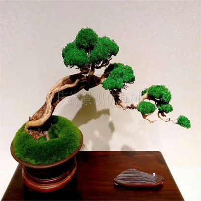 Very durable indoor and outdoor decoration is to prevent uv fading green pine landscape artificial green log pine popular