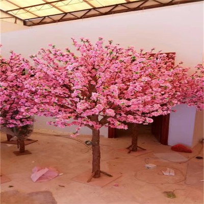 Small wholesale sales of 3-5 meters high artificial peach tree large anti - uv FRP materials