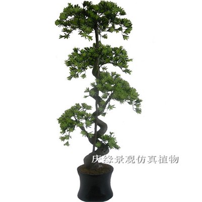 color hot indoor and outdoor artificial pine bonsai decoration, durable, uv fade, bright color