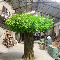 large faux tree green fiberglass maple tree artificial for shopping mall decoration