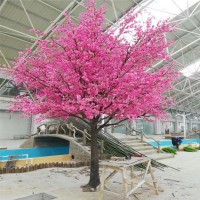 3-5 meters high large uv FRP materials artificial peach tree