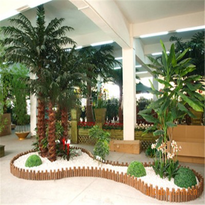 Guangzhou new hot selling landscape artificial coconut leaves outdoor can be directly inserted into the green products