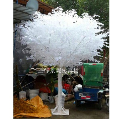 QY snow white artificial wishing ginkgo tree