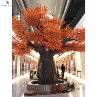 Outdoor Artificial Red Maple Tree for Indoor Garden Decoration Green Plants