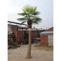 Factory Direct Artificial Palm Tree Leaves and Trunks , Outdoor Fake Plastic Palm Tree Plants wholesale