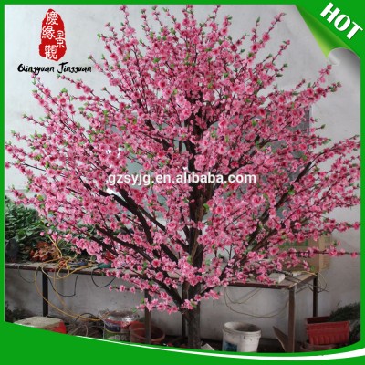 Wholesale 2.5 meter artificial peach blossom tree, fake flowers blossom tree for wedding decoration