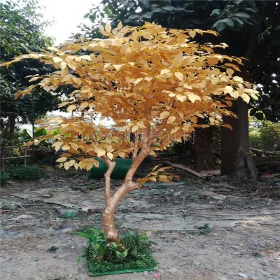 The quality is reliable solid wholesale new craft umbrella artificial plant gold banyan tree