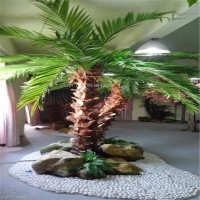 Wholesale guangzhou artificial leaves decorated outdoor beach coconut trees export new artificial coconut trees