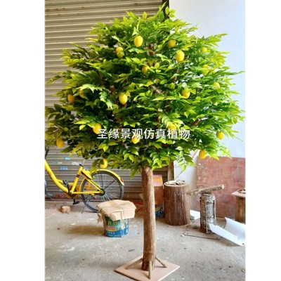 Decoration Plastic Plant Artificial Fruit Lemon Tree