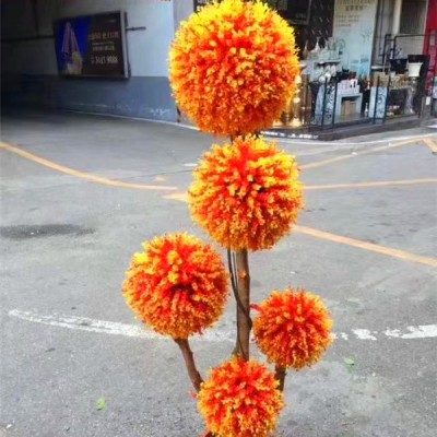 Manufacturer Customizes Grass Plant Artificial Topiary ball bonsai