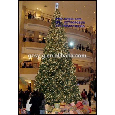 customized artificial big christmas tree / metal frame PVC + PE pine christmas decorative