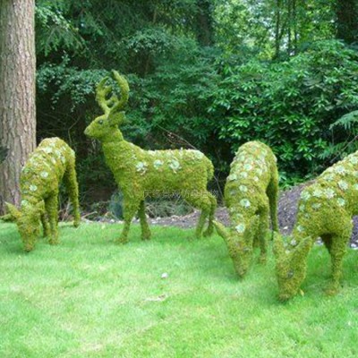 Large made in China simulation green plant durable large iron wire plant frame artificial garden animal grass sculpture